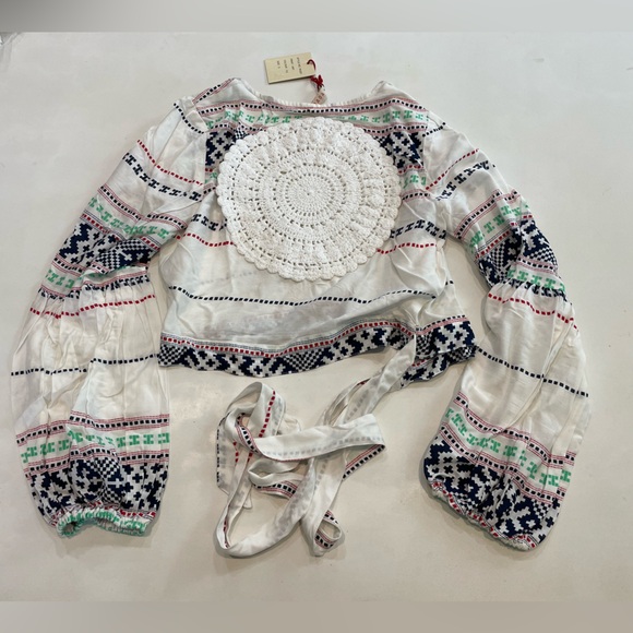 NWT Anthropologie Raga Surplice Crop Top Size Small - Picture 2 of 4